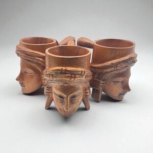 Beautiful Handcrafted Wood Mugs Philippines  3 cup set